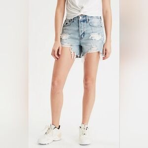 American Eagle Distressed Light Wash Denim Cutoff Shorts, Size 2